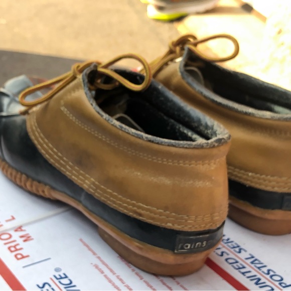 Hush Puppies Men’s Brown Leather Unlined Lace-up Rain Ankle Duck Boots Size 11 - Picture 9 of 11